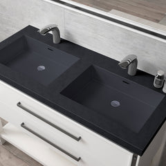 028 Series-48 Inch Double Bathroom Vanity Set With Black Sink