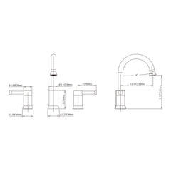 Two Handle Lavatory Faucet - 8001 003