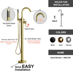 Freestanding Tub Faucet and Hand Shower - 8003 001