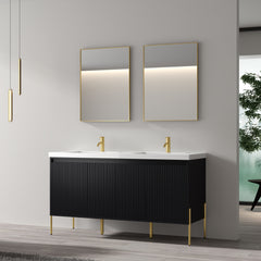 002 Series–60 Inch Bathroom Double Vanity Set