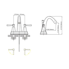 Two Handle Lavatory Faucet - 8001 006
