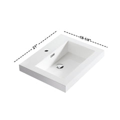 Dowell 21" Rectangular Drop-In Bathroom Sink with Overflow - 000 2118BP