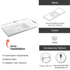Topmount Bathroom Resin Basin 000 4922BP-S