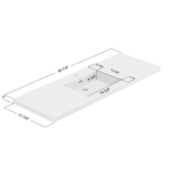 Topmount Bathroom Resin Basin 000 6122BPS