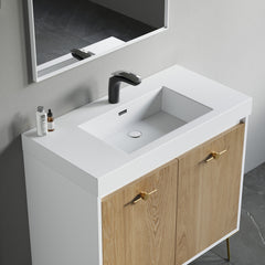 Dowell 36" Bathroom Sink,Single Bowl Vanity Basin,Rectangular Drop-In Bathroom Sink with Overflow - 000 3618BP Series