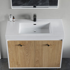 Dowell 36" Bathroom Sink,Single Bowl Vanity Basin,Rectangular Drop-In Bathroom Sink with Overflow - 000 3618BP Series