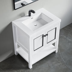 Dowell 30" Bathroom Freestanding Vanity with Two Doors and Two Shelves - 036 30 Series