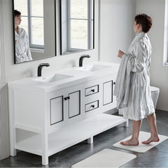 Dowell 72" Assembled Freestanding Bathroom Vanity with Double Basin - Four Soft-Close Doors, One Soft-Close Drawer, One Shelf - 036 72 Series