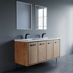 037 Series–60 Inch Double Vanity Set Resin Basin