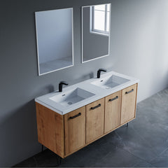 037 Series–60 Inch Double Vanity Set Resin Basin