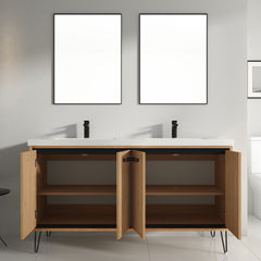 037 Series–60 Inch Double Vanity Set Resin Basin