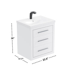 Dowell 24" Bathroom Wall-Mounted Vanity with Two Drawers - 041 24  Series