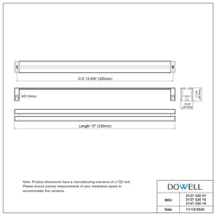 Dowell 3137 13" Zinc Alloy Drawer/Door Pull/Handle - 3137 320 Series