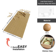 Large Drawer Inserts & Peg System 16Pegs-4007 PEG16