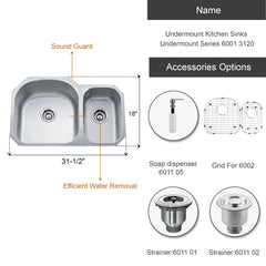 Undermount Kitchen Sinks Undermount Series 6001 3120