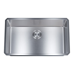 Dowell 9" Deep Undermount Single Bowl 30x18 Stainless Steel Kitchen Sink, 16 Gauge - 6008 3018C