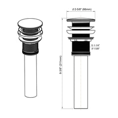 Dowell Pop Up Drain Stopper for Bathroom Vanity/Vessel Sink - 6011 08 Series