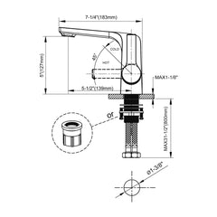 Dowell Single Hole Bathroom Faucet Lavatory Faucet Vanity Faucet - 8001 019 Series