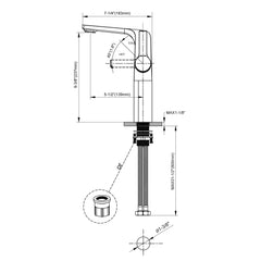 Dowell Modern Tall Vessel Sink Faucet - Single Handle, One Hole Bathroom Vanity Faucet - 8001 020 Series