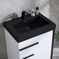 Topmount Bathroom Black Resin Basin 000 2418BP-BL